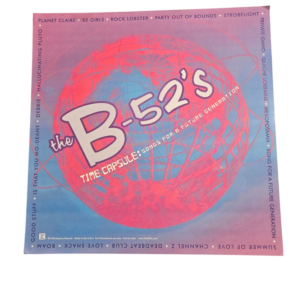 The B-52's Time Capsule: Songs For A‎ Future Generation 1998 Promo Poster 12x12
